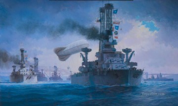 海戦 Painting - 現代の戦艦